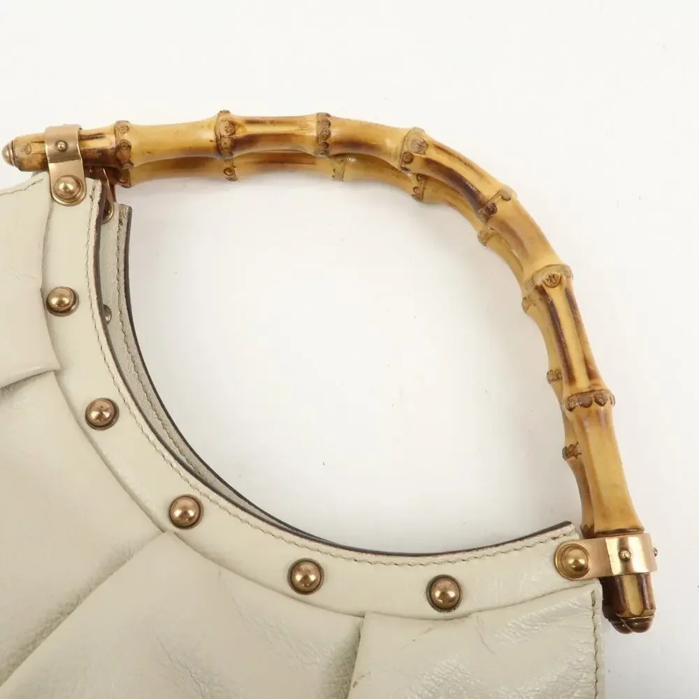 Gucci Bamboo Leather Handbag Beige